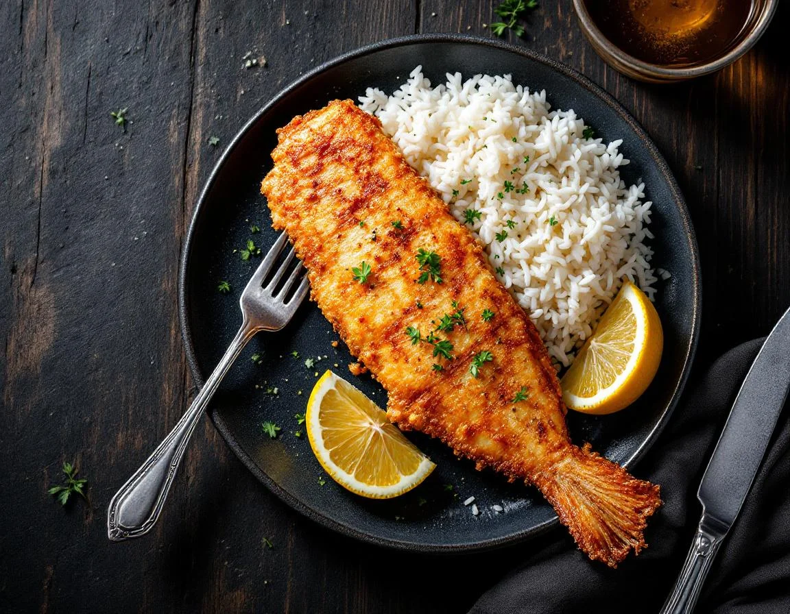 Air Fryer Tilapia Fillet with White Rice