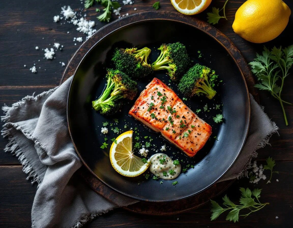 Baked Salmon Fillet with Broccoli