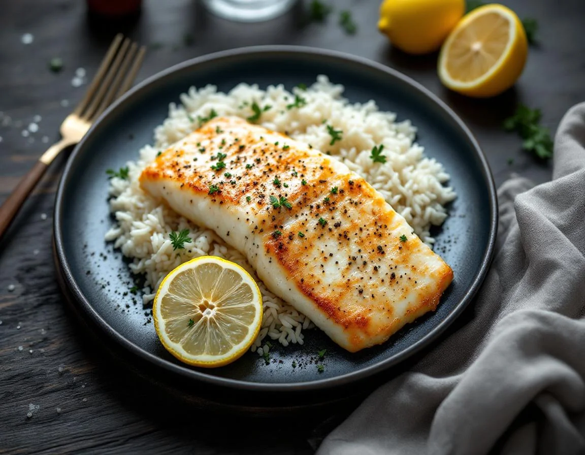 Baked Tilapia Fillet with White Rice