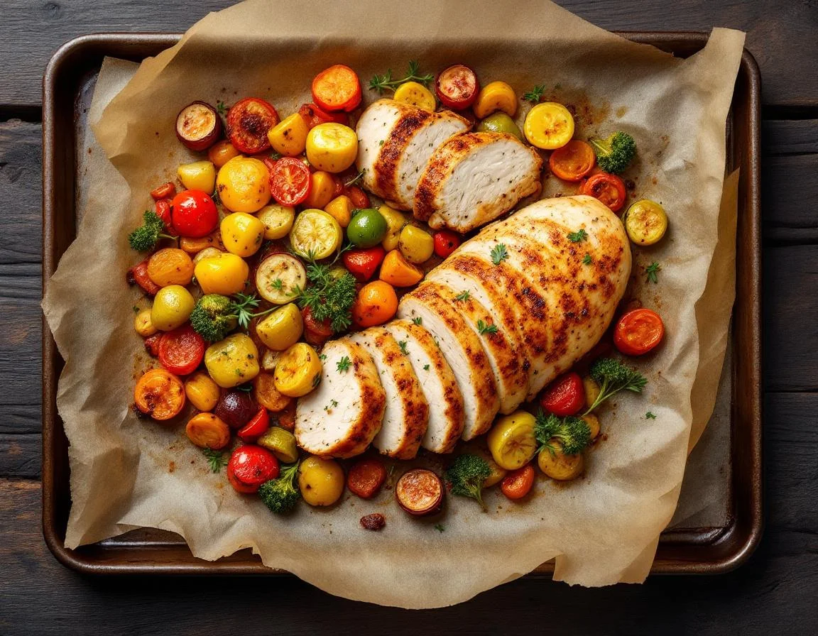 Sheet Pan Chicken Breast with Mixed Vegetables
