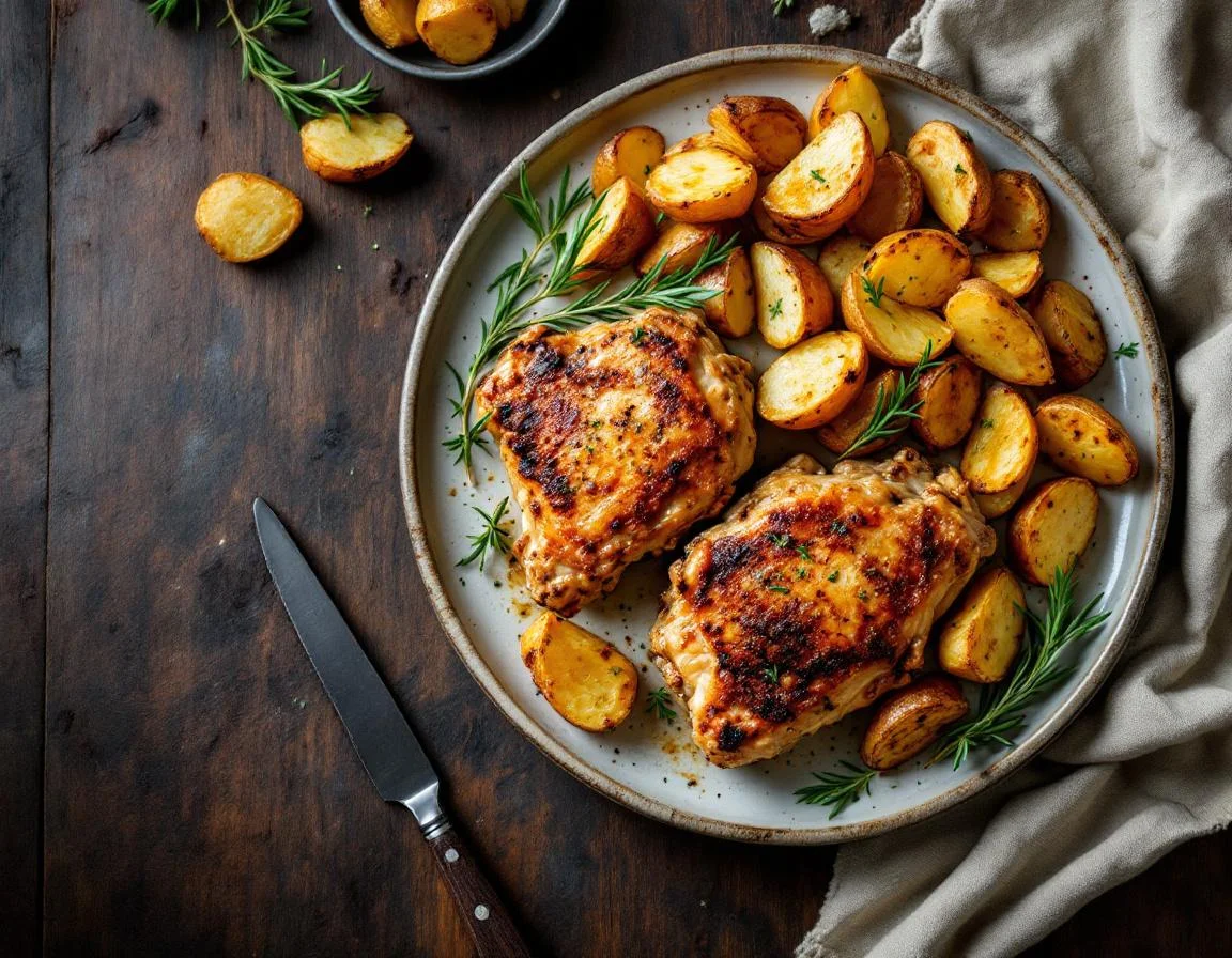 Sheet Pan Chicken Thighs with Potatoes