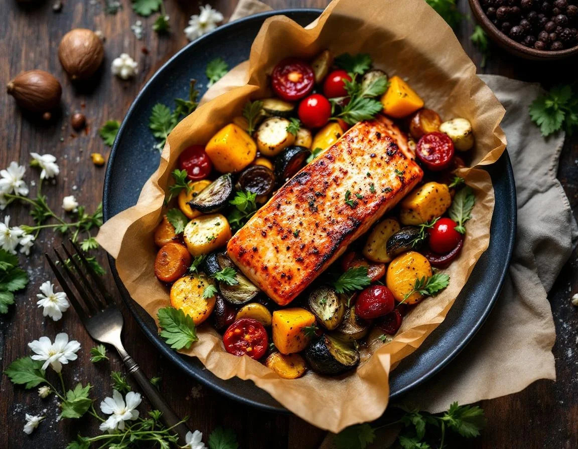 Sheet Pan Salmon Fillet with Mixed Vegetables