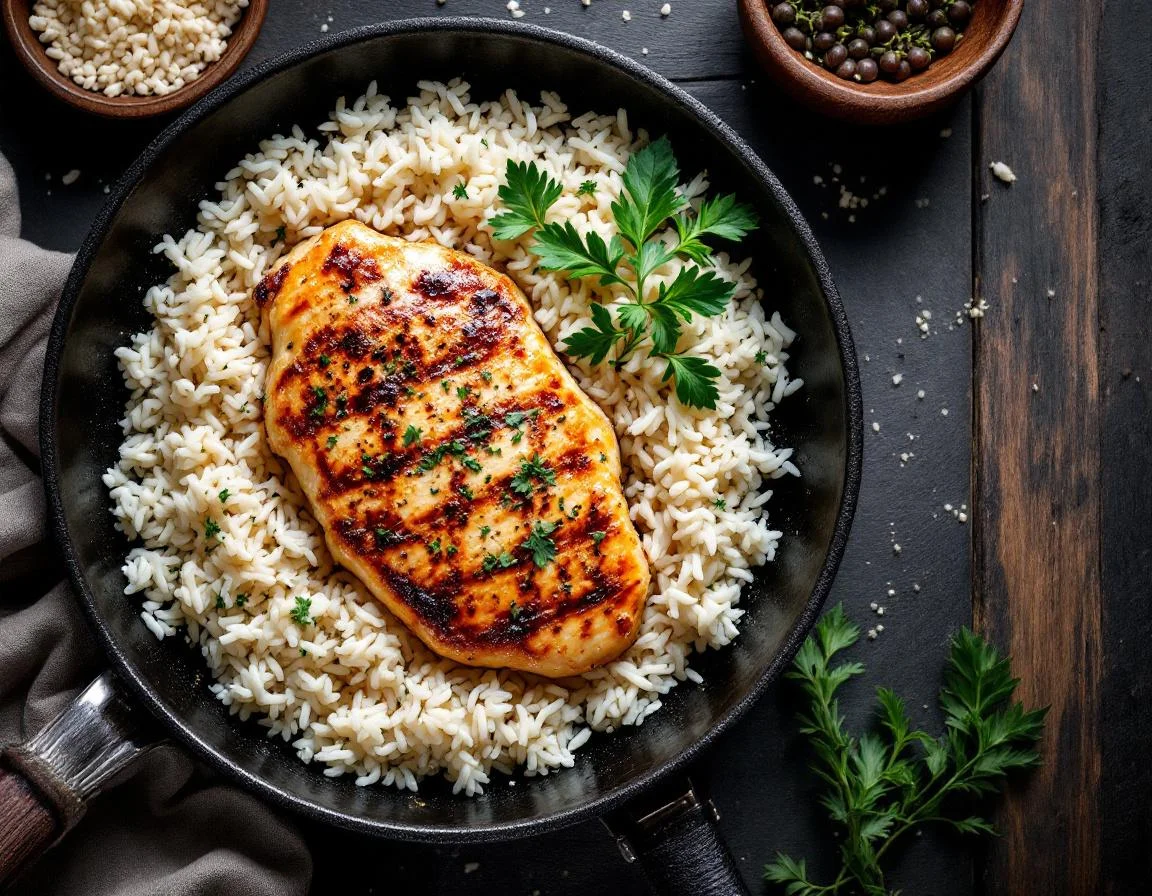 Skillet Chicken Breast with White Rice