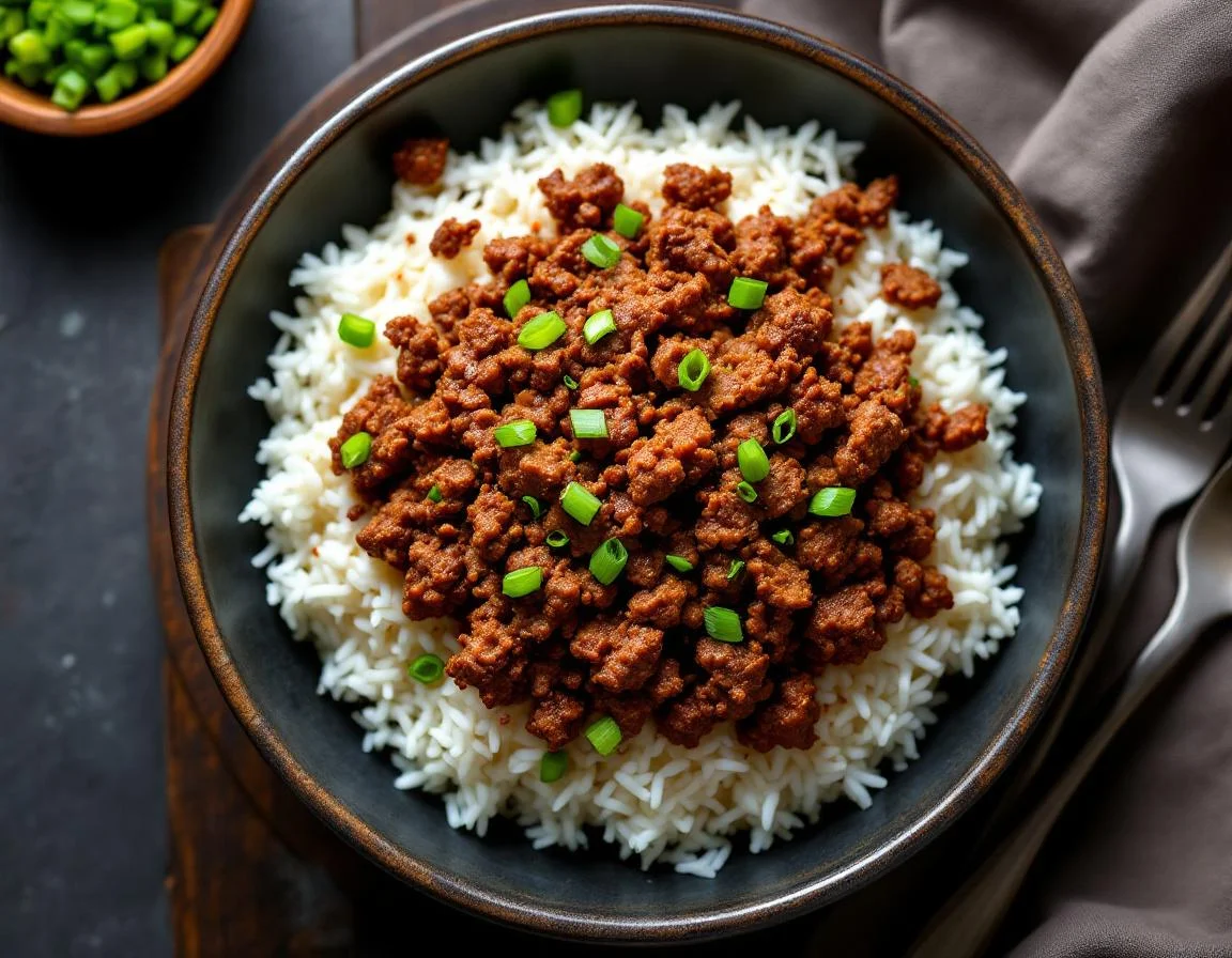 Skillet Ground Beef 80/20 with White Rice