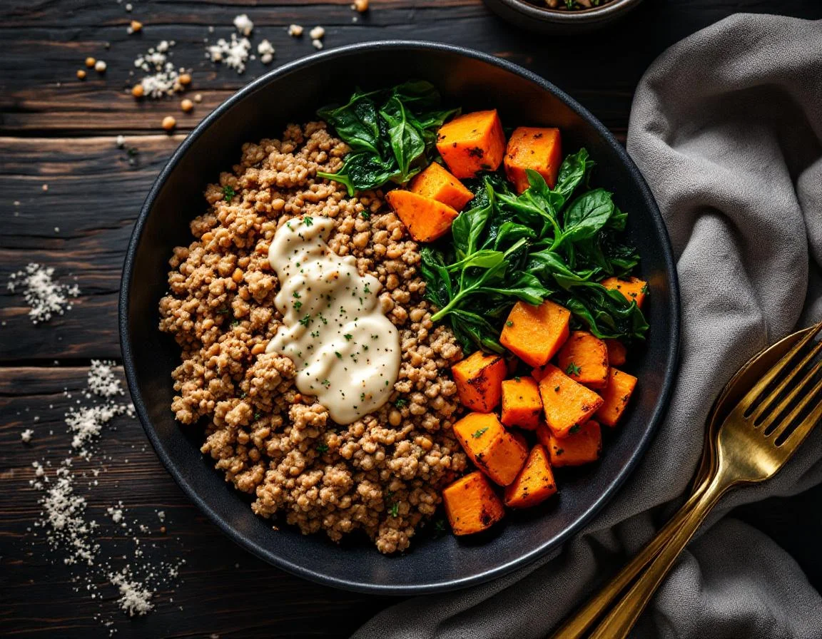 Skillet Ground Turkey 93/7 with Sweet Potato